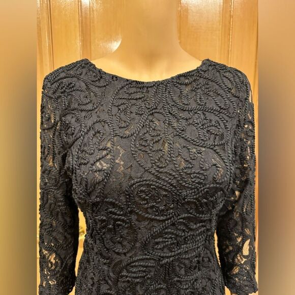 FRNCH Lace and Detailed Long Sleeve Midi Dress SZ M - Picture 2 of 6